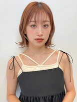 トルネード(TORNADO) オレンジ シルキーベージュ 外ハネパーマ 切りっぱなしボブ t730