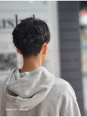 メンズ 簡単スタイリング 爽やか 2ブロック パーマ スタイル