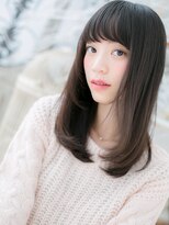 モッズヘア 越谷(mod's hair)&nbsp;黒髪グレージュアッシュぱっつん前髪ロングh3越谷20代30代40代