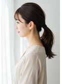 姫カットレイヤー細めハイライト髪質改善くすみベージュ