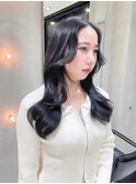 【田中杏実】透ける暗髪×透明感ラベンダーグレージュカラー
