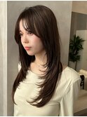 ざくざくレイヤーハッシュカット表参道ロングバタフライカット