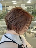 ミルクティーブロンド/ダークブルー/デジタルパーマ/前髪/戸塚