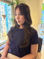 ヘアリゾート粋 ティガ 池袋店(tiga)&nbsp;透明感ブラウン/ロングレイヤー/コテ巻きカール
