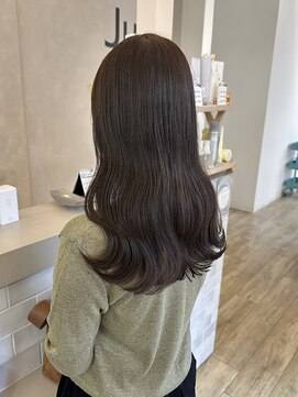 ジュエ ヘアー デザイン(Jue hair design) 秋映え深みグレーブラウン/ロングウェーブ/やる巻き/知立
