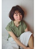 ショートボブ×ダブルバング