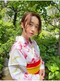 【#わだむすび】ミディアムシニヨンアレンジ
