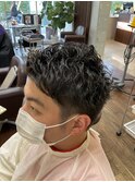 アップバングメンズショート