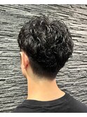 バーバスタイル×スパイラルパーマ×ツーブロック