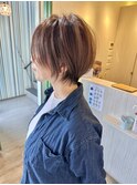 立川 似合わせカット ショートカット ハイライトカラー ベージュ