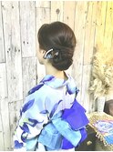 ゆかたの着付けとヘアセットは岡山表町のヘアースペースムーンへ