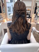 編み込みハーフアップ♪