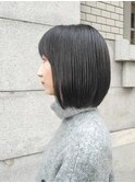 ワイドバングのボブ/ショートカット/ショートヘア/30代/40代