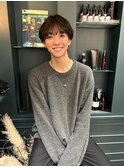 コンマヘア/シースルーマッシュ/永瀬廉風/ブラウンカラー/韓国風