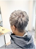 ツーブロック/マッシュショート/ブリーチ/シルバーカラー