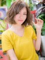 カバーヘア イヴ 戸頭店(COVER HAIR EVE)&nbsp;斜めバングくせ毛風ゆるふわ小顔前下がりボブc6戸頭20代30代40代