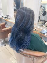 ネオリーブ チロル 横浜西口店(Neolive CiroL.)&nbsp;グラデーションカラー/ダークブルー/艶髪韓国風【横浜】