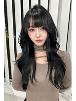 ランズ(LANDS)&nbsp;ブルーブラック×レイヤーカット【韓国ワンホンヘア 大阪 梅田】