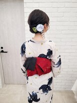セット バイ エムビューティー(Set by M.beauty)&nbsp;浴衣着付け渋谷ヘアセットアップツインかちもりくるみちゃんヘア