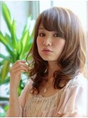 【Lilou】大人かわいい ミディアム セミロング イルミナカラー