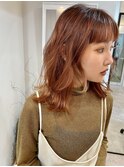 透明感イルミナカラー×顔まわりカット バンクカット/前髪カット