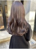 【松本咲花】ブリーチなしダブルカラーくすみブラウンベージュ