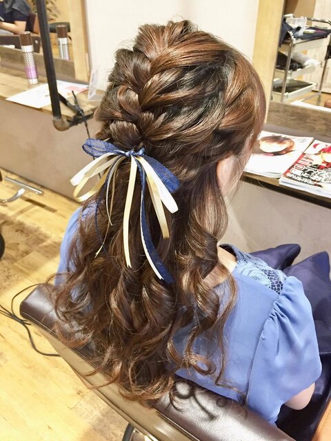 ヘアセット/ヘアアレンジ/ヘアメイク/ハーフアップ/前髪カット