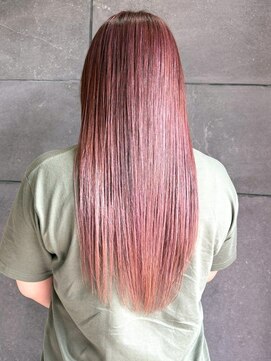 ディスコネクト(DISCO-N-NECT) ハイトーンピンク ブリーチ ロングストレート 美髪 艶髪 20代