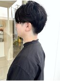 メンズ　センター分け　パーマ
