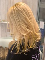 ラグーン(LAGOON)&nbsp;イエローミルクティーベージュ/バレイヤージュ/エンドカラー