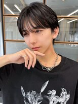 ツーブロック◎韓国風マッシュ黒髪センターパート