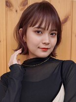 ブゾン(buZon)&nbsp;【buZon ブゾン】切りっぱなし外ハネボブ×前髪オリーブベージュ