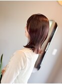 【錦糸町】透明感ピンクブラウン×外ハネミディ／大人の艶感ヘア