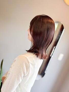 エル(elle) 【錦糸町】透明感ピンクブラウン×外ハネミディ/大人の艶感ヘア