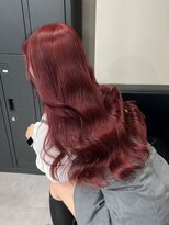 ベレーザ 渋谷神南(Beleza)&nbsp;11915ブリーチ＆ダブルカラーローズブラウンダークレッドロング