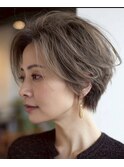 白髪ぼかし似合わせ大人ショート30代40代50代60代◎