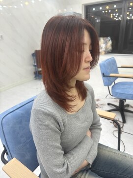 エミン(emyn) 1ブリーチ【チェリーカラー】艶髪/髪質改善/縮毛矯正/代々木