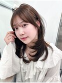 ミディアム前髪カットダークアッシュ_F21339