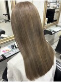 クラゲヘアーオリーブグレー小顔ココアベージュ