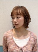 ミニボブレイヤー/レイヤーカット/ウォームベージュ/顔周り/立川