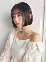 フォト 新宿三丁目(foto) 地毛風縮毛矯正韓国風顔まわりレイヤー小顔ボブ切りっぱなしボブ