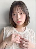 ダークパープルミルクブラウンイヤリングカラーボブa