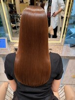 アース 渋谷店(HAIR&MAKE EARTH)&nbsp;髪質改善×縮毛矯正｜艶感コッパーブラウンロング