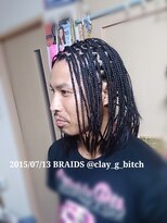 クレイジービッチ(CLAY G BITCH)&nbsp;【black hair】￥ASK 仙台ブレイズ 地毛だけでブレイズ 編み込み