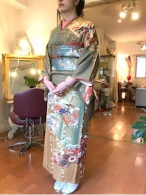 【手ぶらで訪問♪レンタル着物￥15000】着付け&ヘアーセット込!訪問着・留袖など一式レンタル☆持ち込みもOK