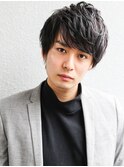 ビジネスマットショートレイヤーかき上げパーマトランクスヘア