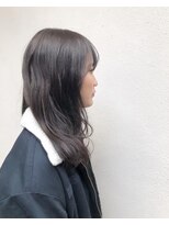 モルニ(MORNI) アッシュグレー_マロンベージュ Aラインボブ かきあげ