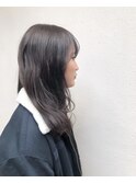 アッシュグレー_マロンベージュ Aラインボブ かきあげ