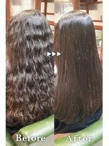 サロンデピレ ツヤ髪ストレート暗髪ナチュラル30代40代50代髪質改善