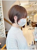 大人ガーリーチョコレート横浜プリカール丸みショートボブ